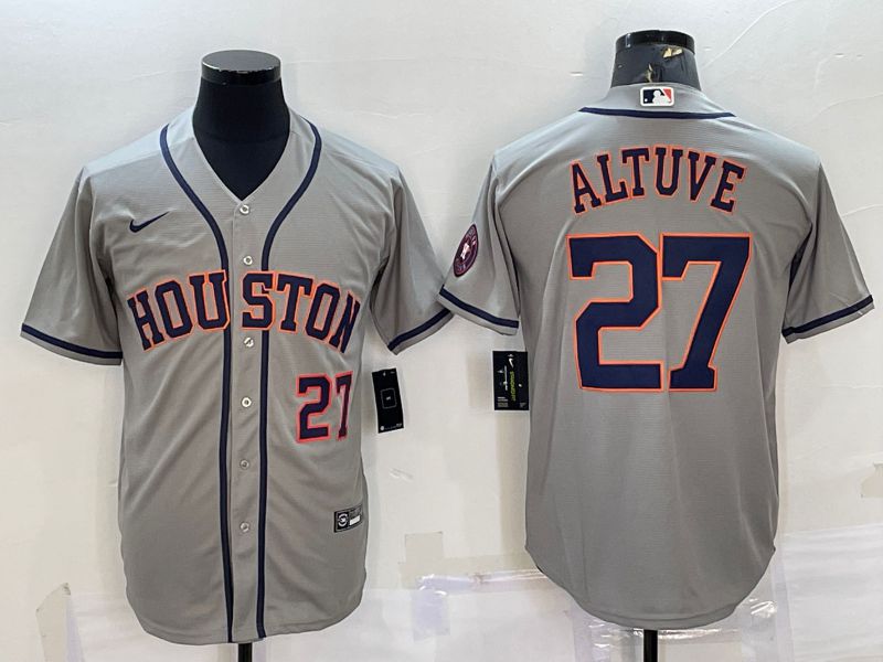 Men Houston Astros #27 Altuve Grey Game Nike 2022 MLB Jersey->houston astros->MLB Jersey